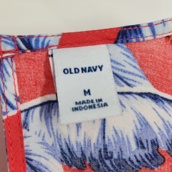 Old Navy Pink Tropical Floral Tank Top - Women's Medium - Picture 3 of 4